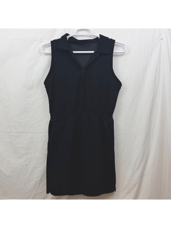 Unbranded Pants - Women M Sleeveless Collared V-Neck Romper Cinched Waist Shorts Black
